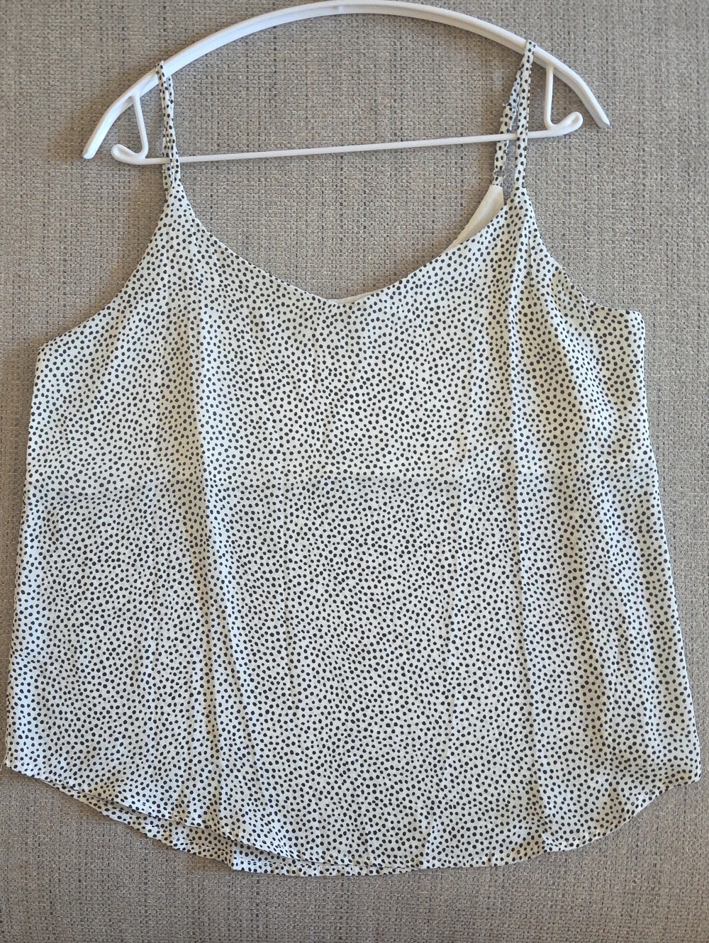 Mine White Cami with Black Dot Print